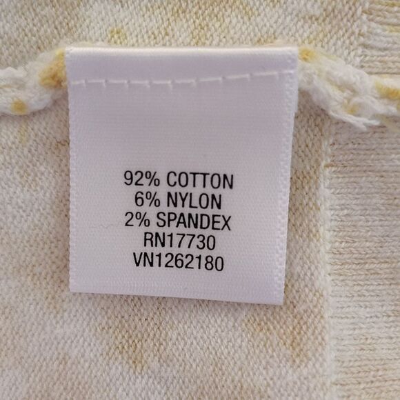 Merona Yellow White Patterned Button Front Cardigan Sweater XXL - Picture 12 of 12